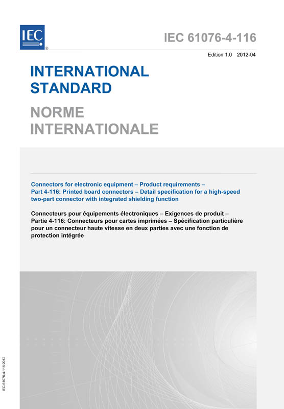 Cover IEC 61076-4-116:2012